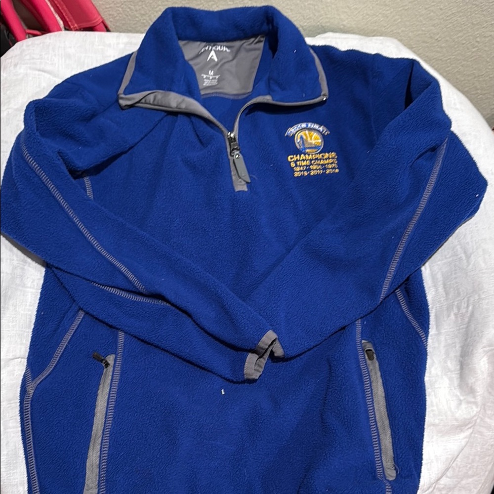 Antigua Blue and Gray Fleece Pullover